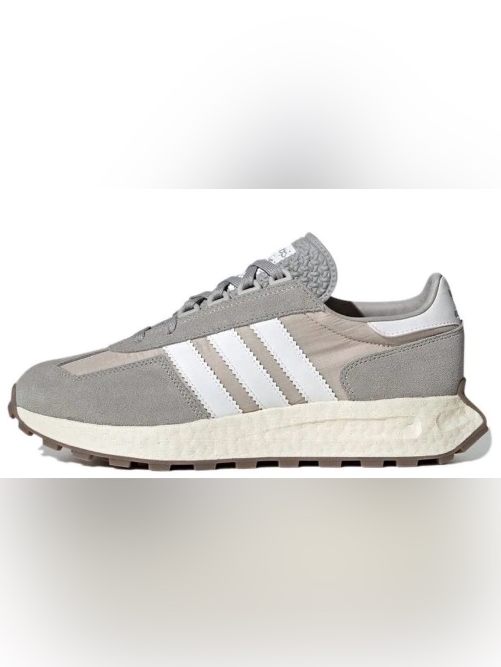 adidas Men's Grey and White Retro Runner Sneakers